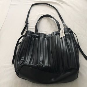 ZARA black bucket bag , shoulder and elbow handles